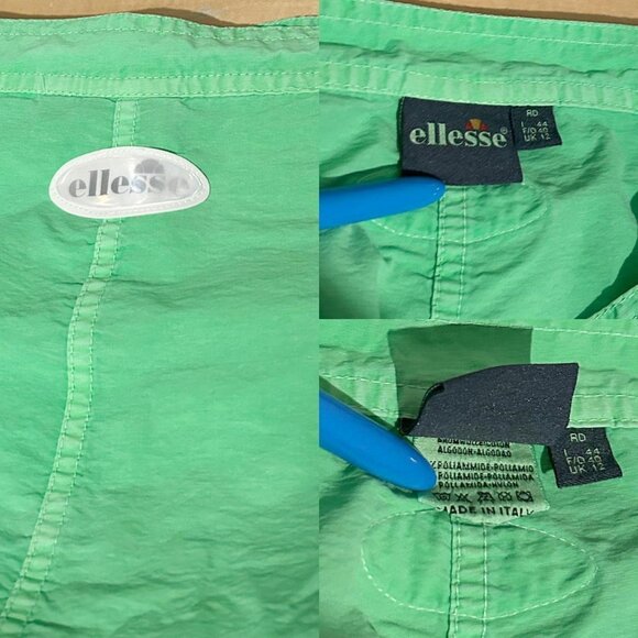90s Vintage Ellesse Nylon Tennis Mini Skirt Buttonup Sport Neon Flare Italy. - Picture 4 of 4